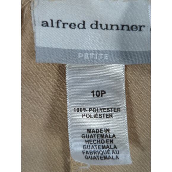 Alfred Dunner Pull On Pants 10P Petite Beige Straight Leg Dress Polyester - Picture 2 of 11